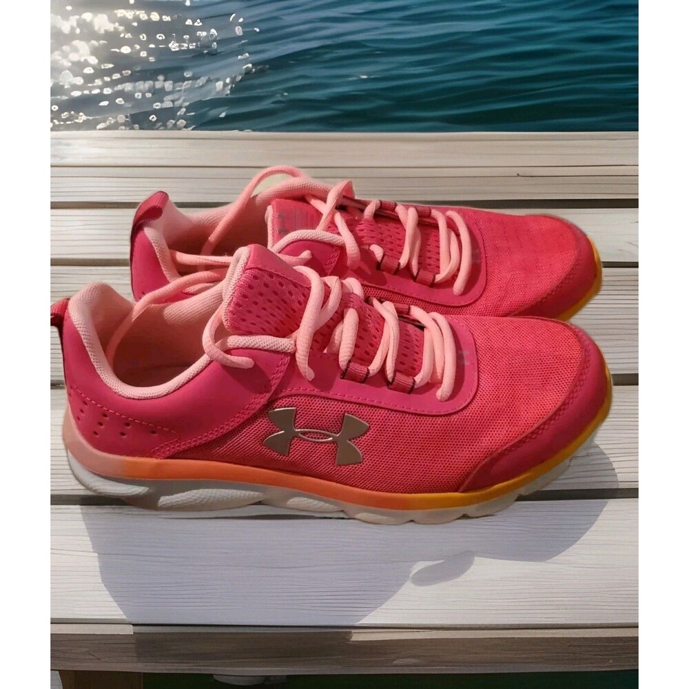 Under Armour Tennis Shoes Size 6 YOUTH Pink Assert 8 Equal To Size 8 Womens NEW